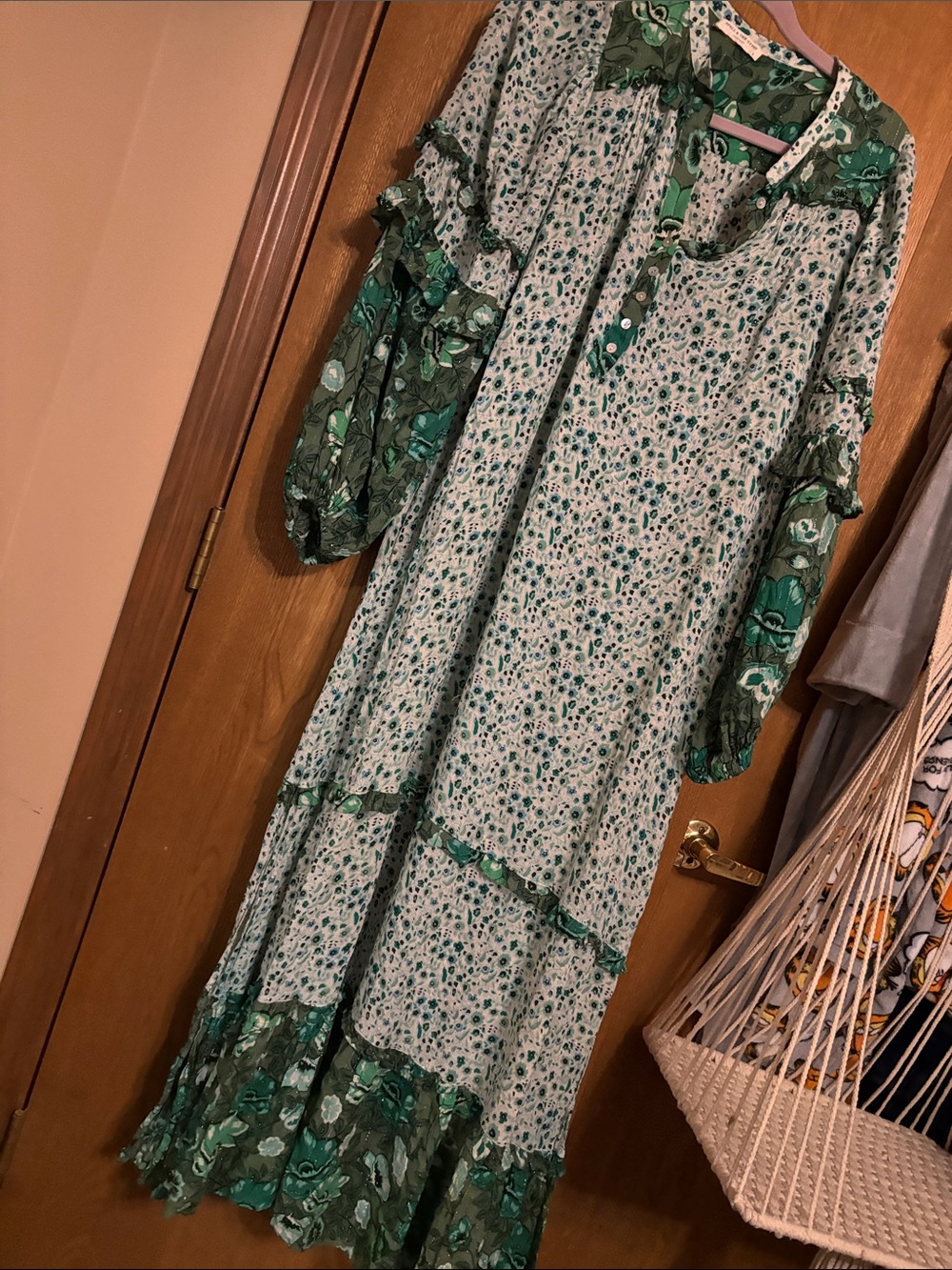 Spell Green Floral Tiered Maxi Dress—the ivy Christmas tree dress